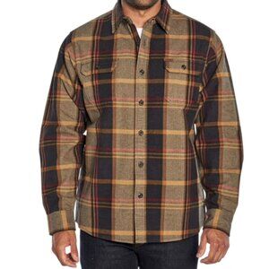 ORVIS Big Bear Heavyweight Double Brushed Flannel Button Down Shirt Hand Warmer